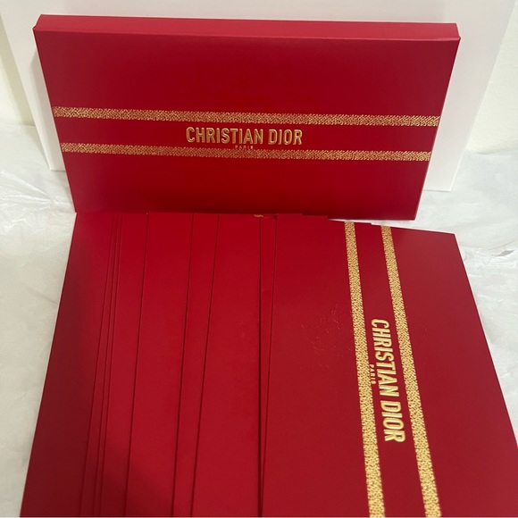 Red Dior Bundle Makeup - Zip Pouch Set Lipstick Mascara Envelope Drawstring - Picture 3 of 7